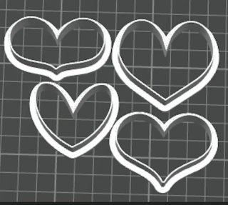 Cortadores Galletas Corazón Set 4