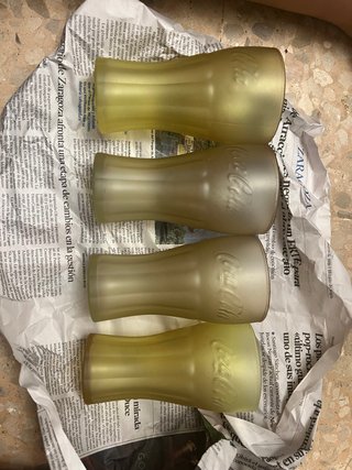 4 Vasos Coca-Cola Amarillos