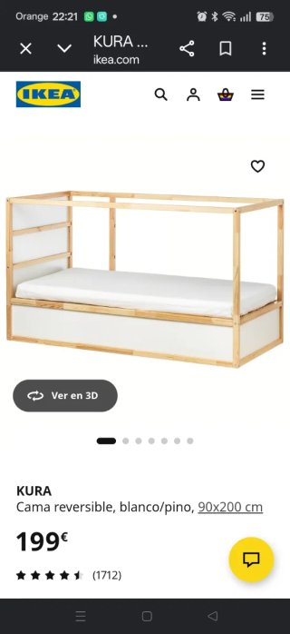 Cama kura Ikea Madera