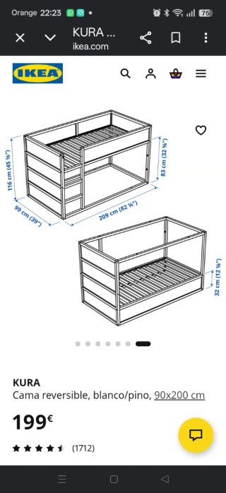 Cama kura Ikea Madera