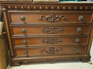 Comò antico intarsiato legno