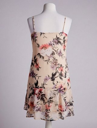 Mini Dress Spaghetti Beige Cottagecore Y2K Boho