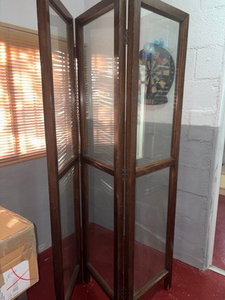 Biombo cristal madera maciza