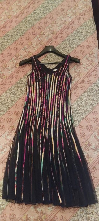 Vestido Pink Berry Paris Negro Multicolor Talla M