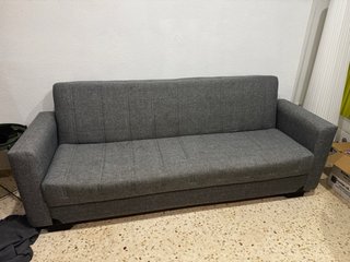 Sofá cama gris y negro