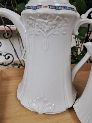 Jarra café y lechera Art Déco porcelana