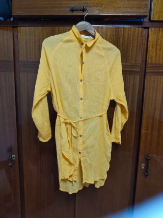 Camisa vestido naranja transparente