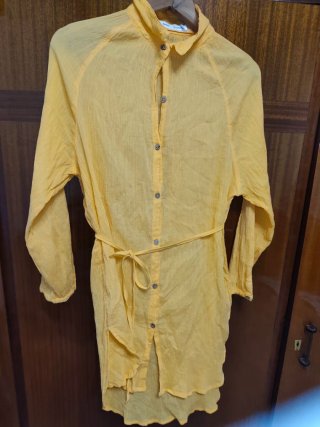 Camisa vestido naranja transparente