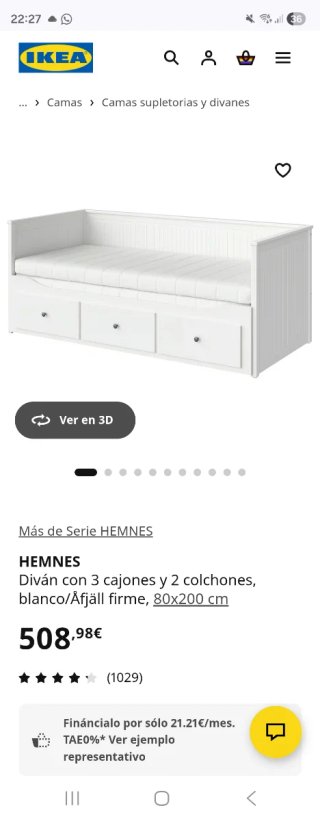 Cama 80x200 con cajones ikea HEMNES