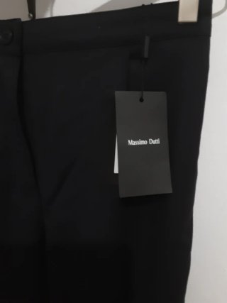 Pantalones Massimo Dutti tiro alto rectos negros