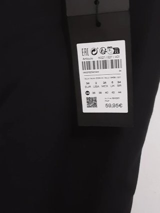 Pantalones Massimo Dutti tiro alto rectos negros