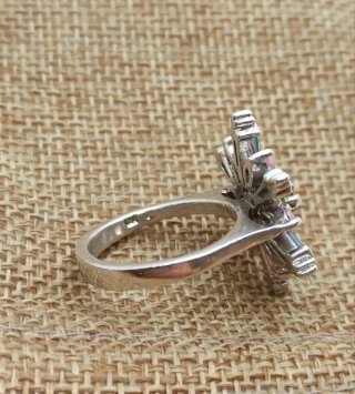 Anillo Plata Ley 925 Multicolor Flores