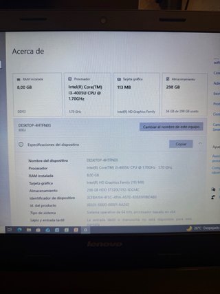Portátil Lenovo Negro