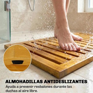 Alfombrilla Ducha Madera Acacia Antideslizante