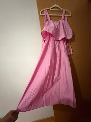 Vestido Zara rosa popelín Talla S