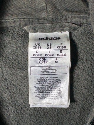 Chaqueta Adidas Crop/ Ajustada Gris Talla XS Mujer