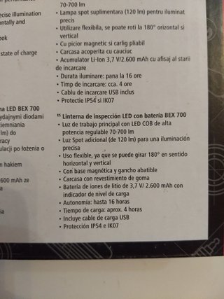 Lanterna LED Granit BEX 700 BE Nero