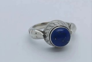 Anillo Plata 925 Étnico Lapislázuli
