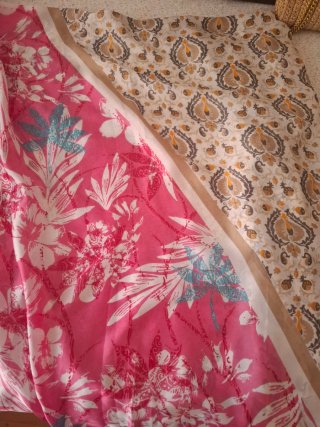 Kaftán de seda multicolor talla única