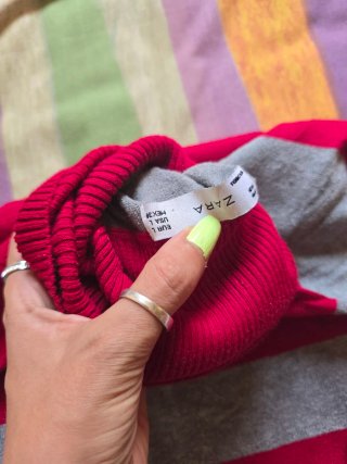 Jersey Zara rayas cuello alto talla L