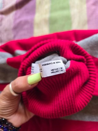 Jersey Zara rayas cuello alto talla L