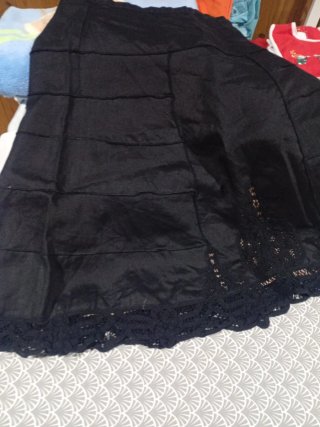 Falda negra talla S con encaje y top talla M