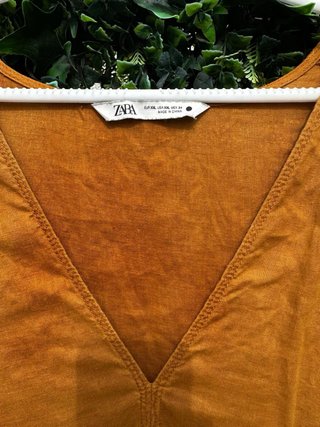 Túnica Zara Lino Mostaza Talla Única
