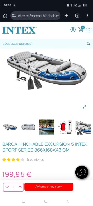 Barca hinchable Intex