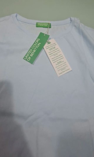 United Colors of Benetton Camiseta Azul Manga Cort