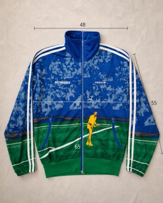 Adidas Giacca Track Blu/Verde Taglia M
