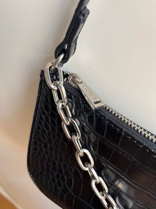 Bolso negro efecto piel cocodrilo