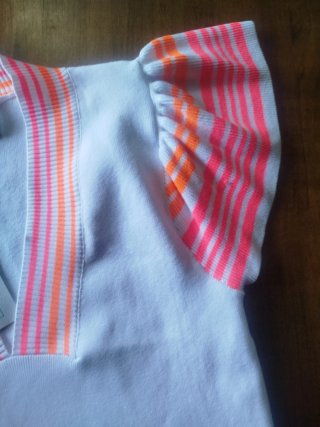 Blusa blanca y rosa Talla L