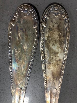 Cucharon y Tenedor Antiguos Metal