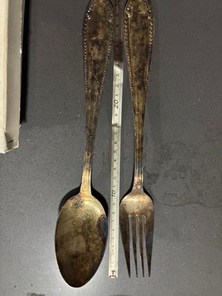 Cucharon y Tenedor Antiguos Metal