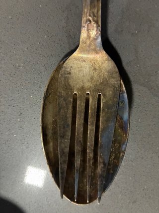 Cucharon y Tenedor Antiguos Metal