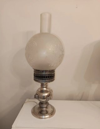 Lámpara de mesa cristal y metal