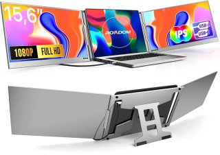 Triplo schermo portatile con doppio monitor da 15,6"