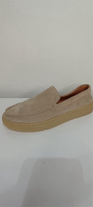 Mocasines Mango Piel Serraje Beige
