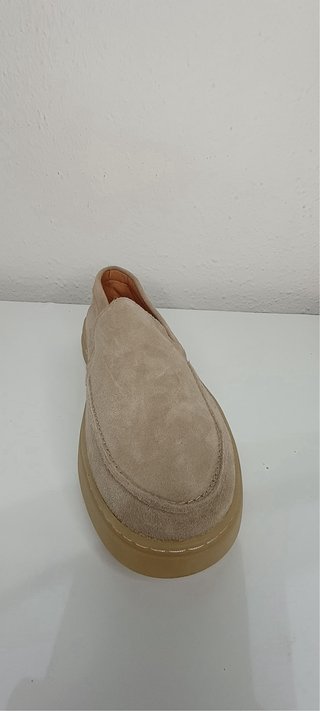 Mocasines Mango Piel Serraje Beige