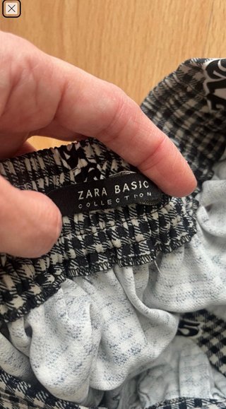 Falda Zara cuadros blanco y negro