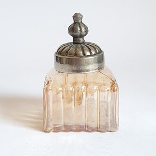 Coppia vasi indiani vetro ambrato Deco