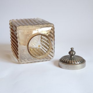 Coppia vasi indiani vetro ambrato Deco
