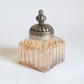 Coppia vasi indiani vetro ambrato Deco