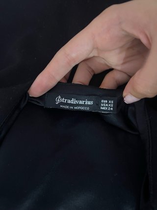 Vestido Negro Stradivarius Talla XS