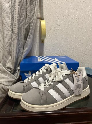 Adidas Campus Unisex Gris/Blanco Talla 43