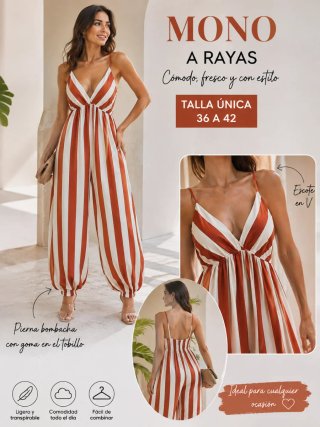 Mono a rayas talla única
