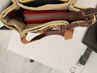 Borsa e portafoglio in vera pelle intrecciata