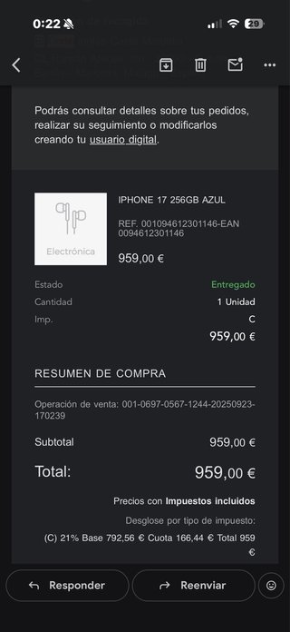 iPhone 17 Azul - Batería y Altavoz Nuevos