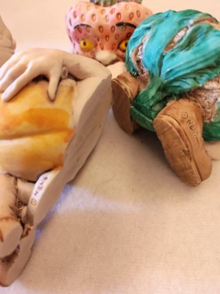 4 statuine vintage frutta e verdura NEMO