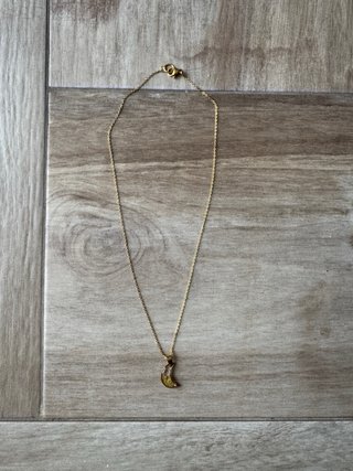 Collar Luna Acero Inoxidable Dorado
